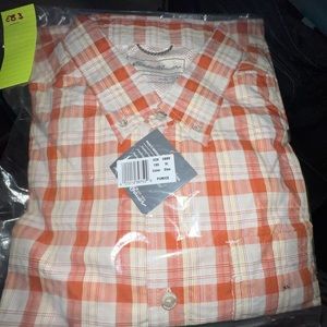 EB3 Eddie Bauer Men’s XXL Short Sleeve Pack It Seersucker Shirt Pumice NWT